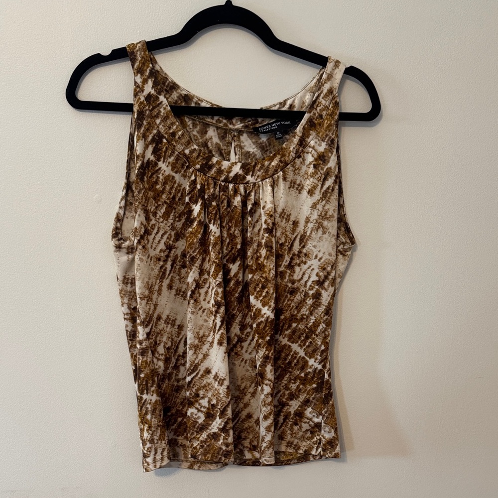 Jones New York Brown and Cream Tank Top